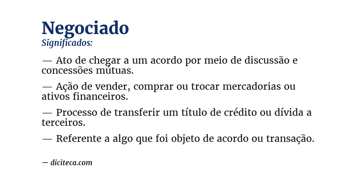 Significado de negociado