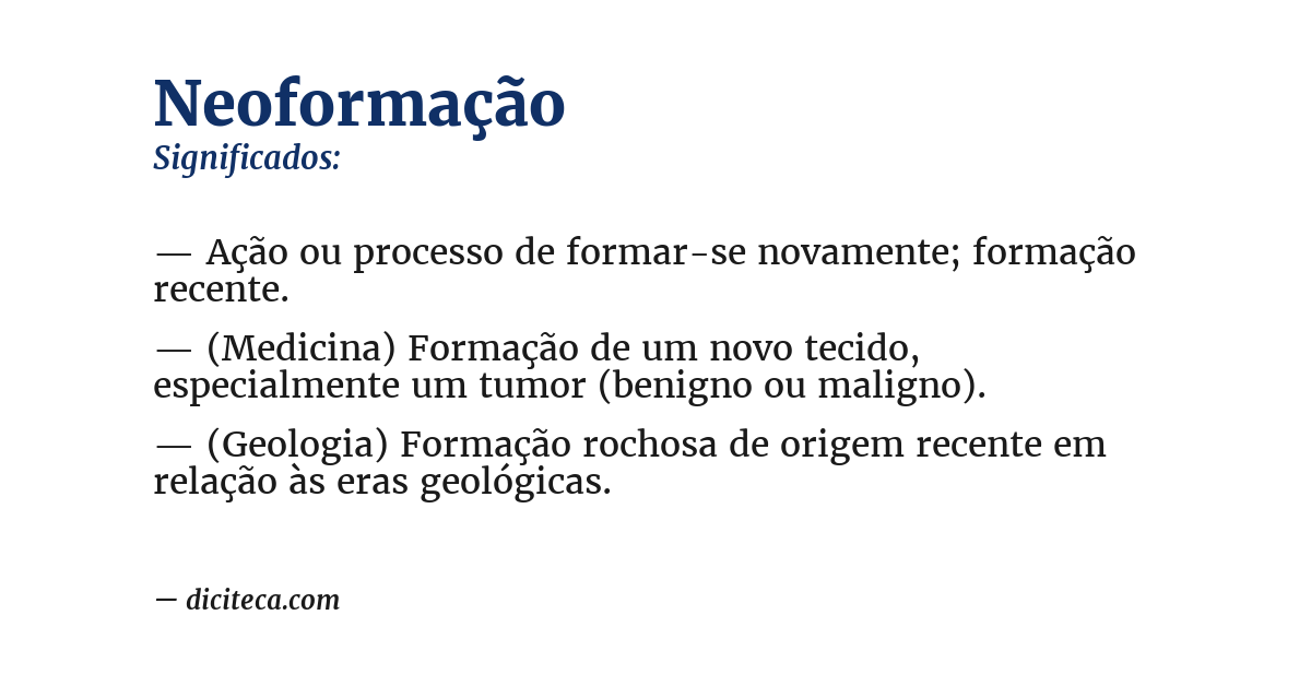 Significado de neoformação