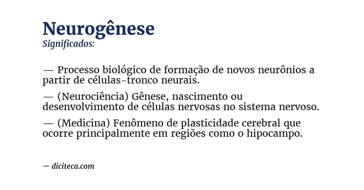 Significado de neurogênese