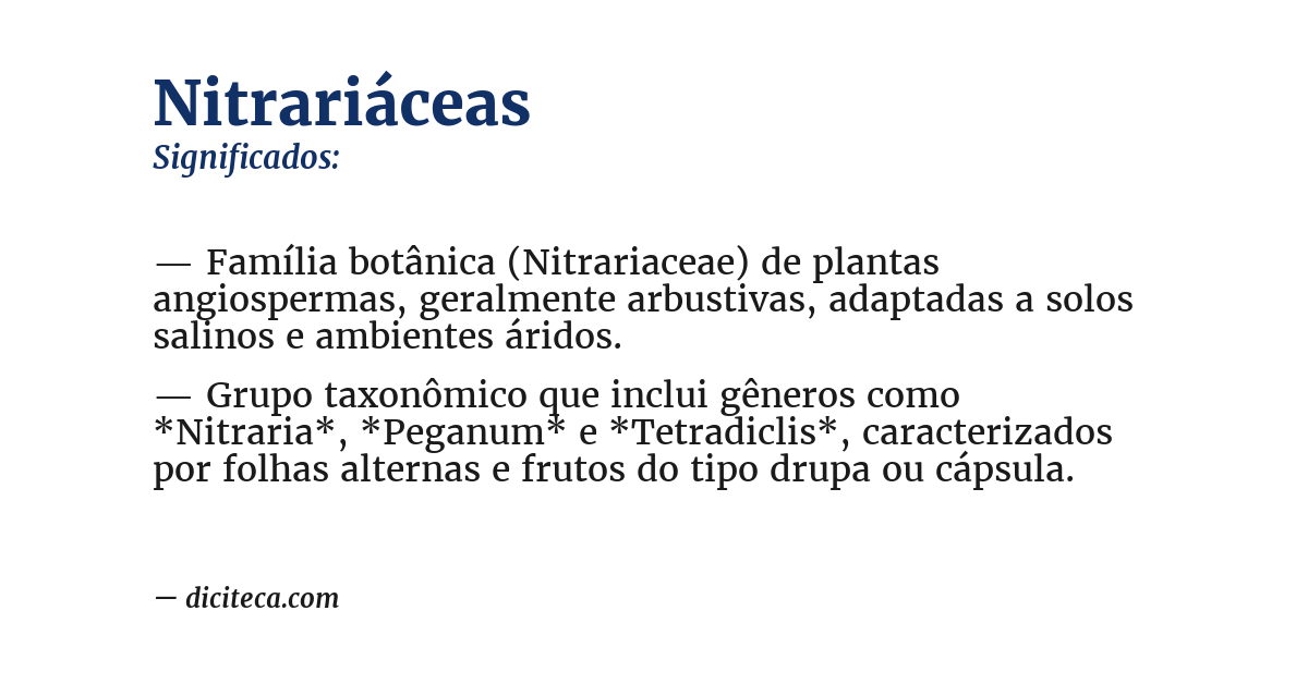 Significado de nitrariáceas