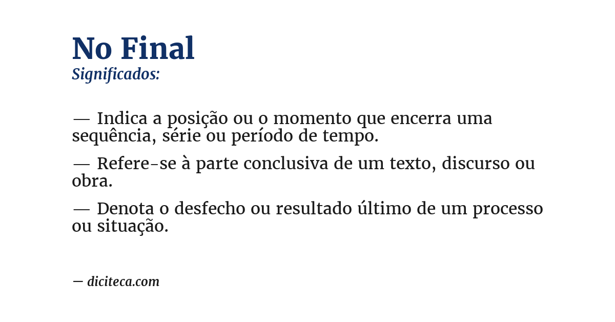 Significado de no final