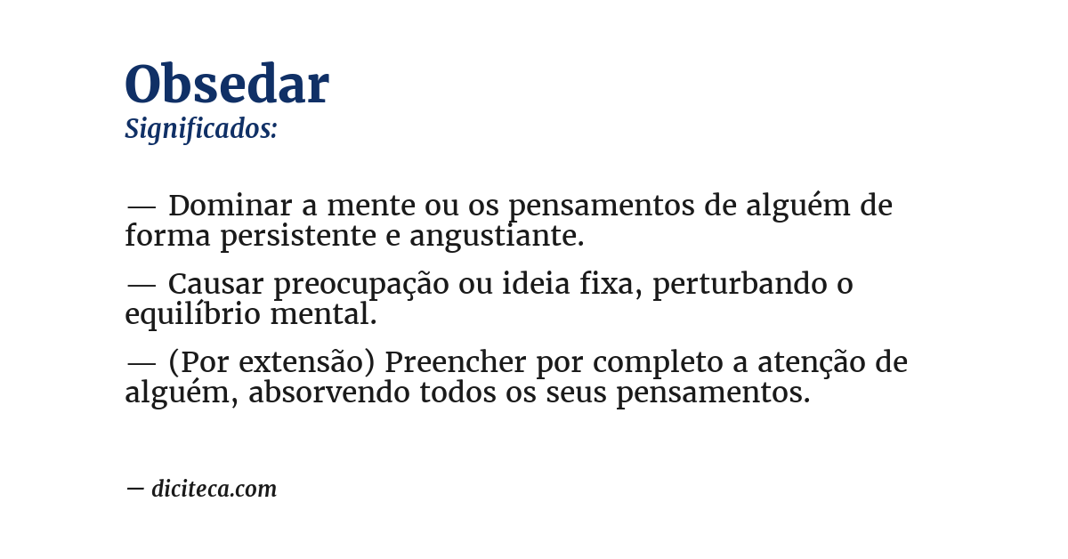 Significado de obsedar
