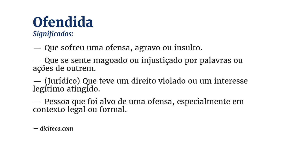 Significado de ofendida