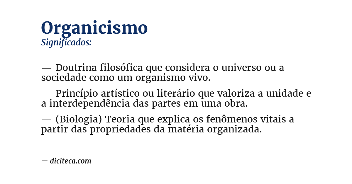 Significado de organicismo