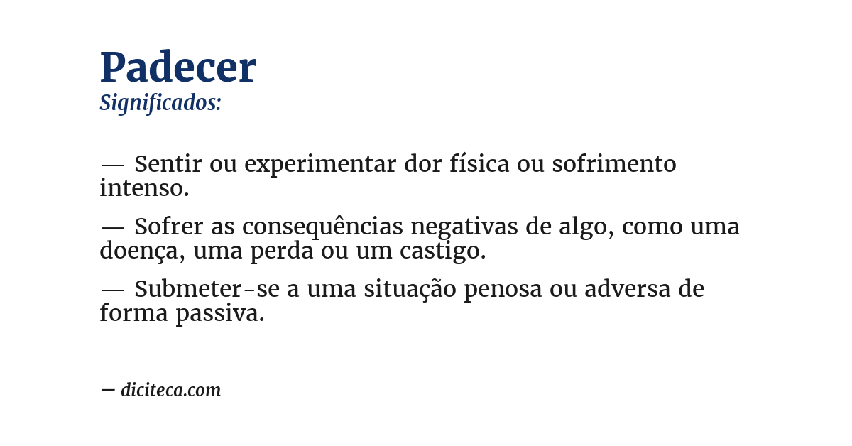 Significado de padecer