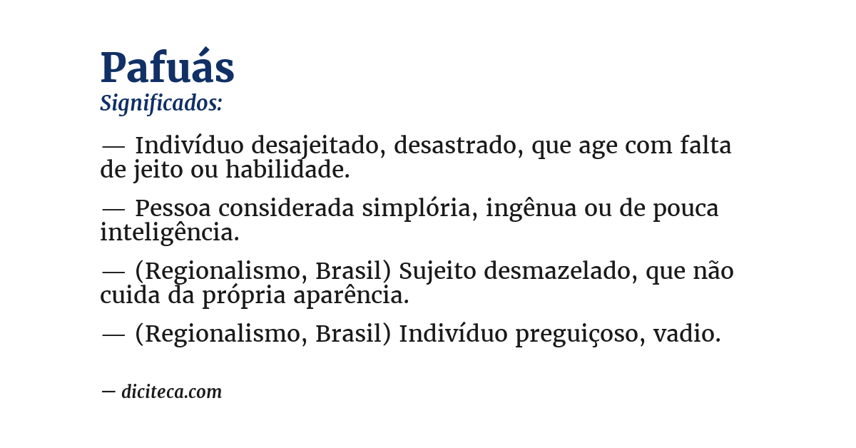 Significado de pafuás