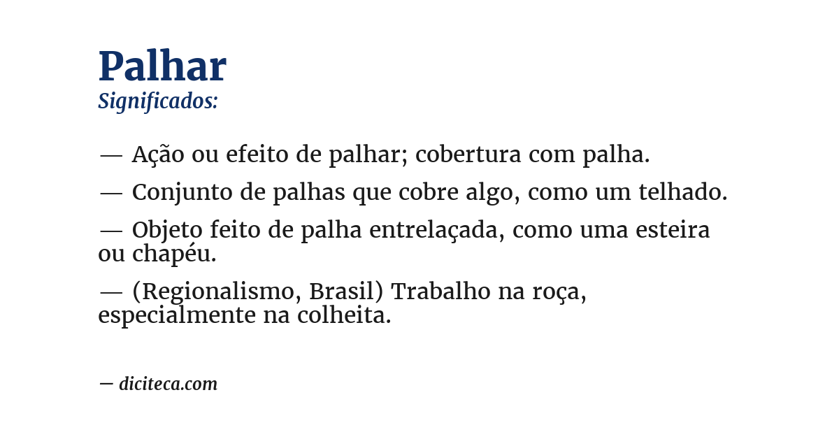 Significado de palhar