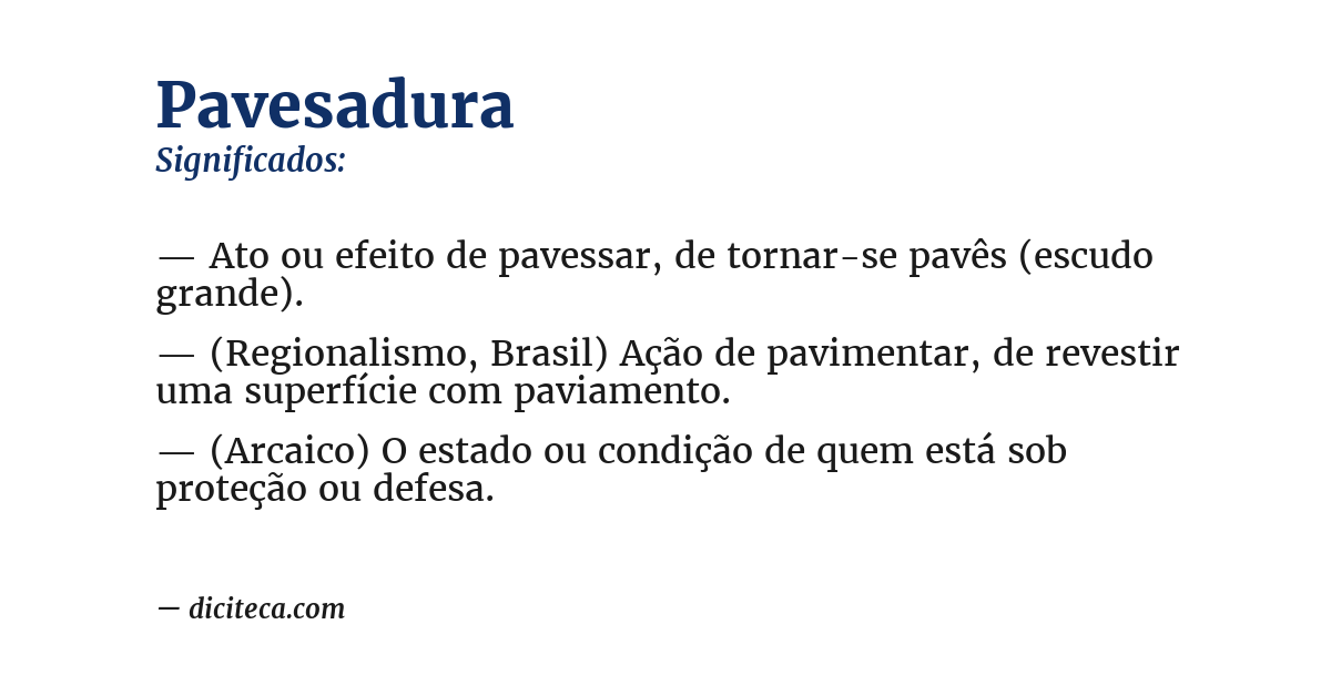 Significado de pavesadura