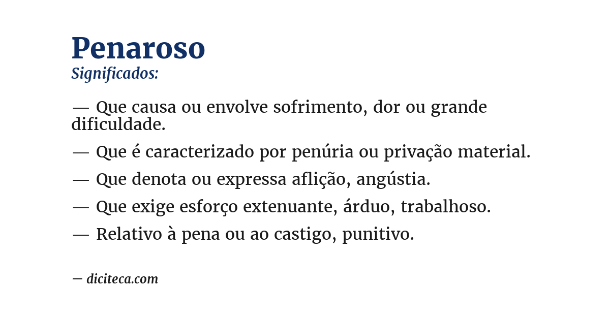 Significado de penaroso