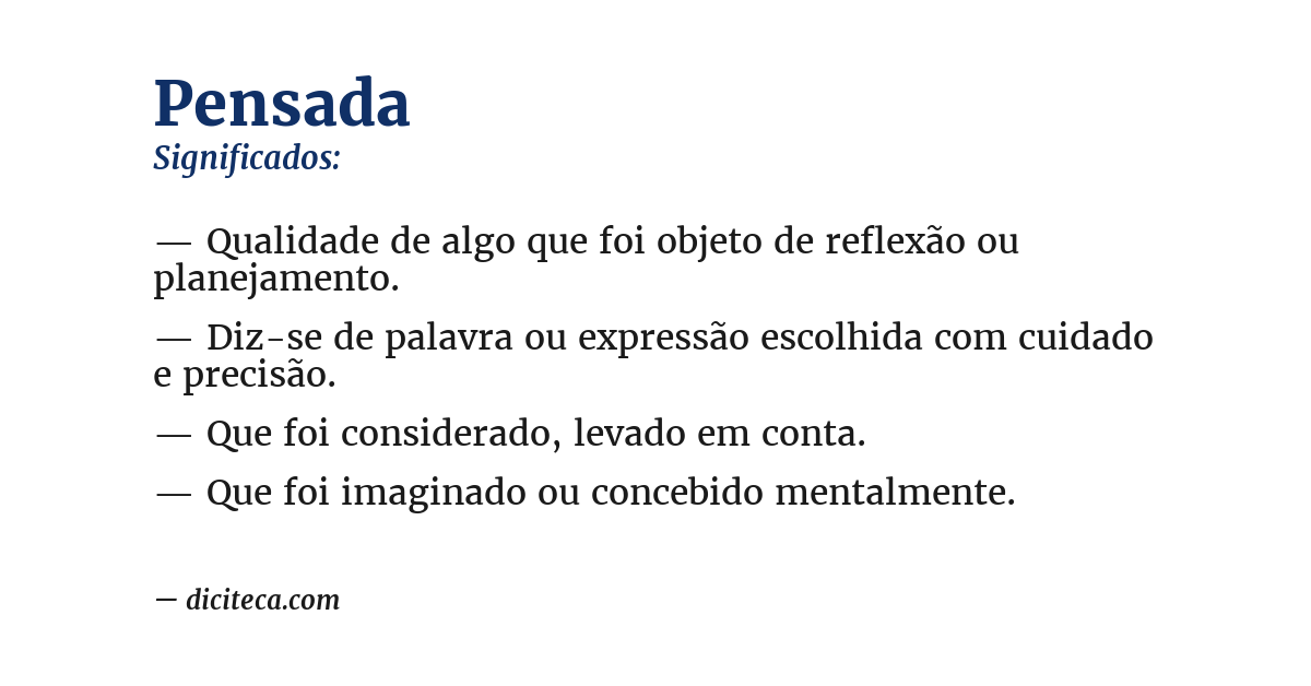Significado de pensada