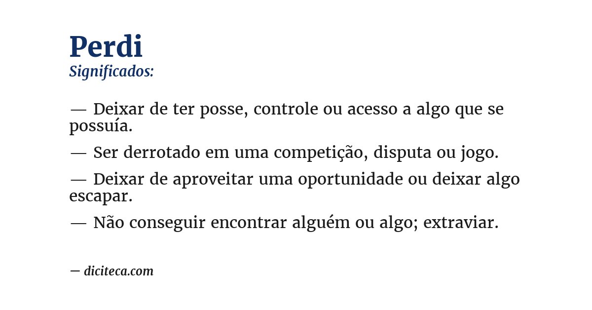 Significado de perdi
