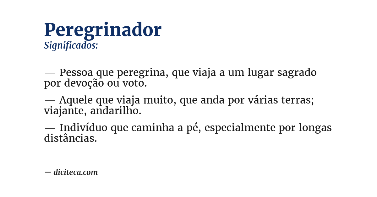 Significado de peregrinador