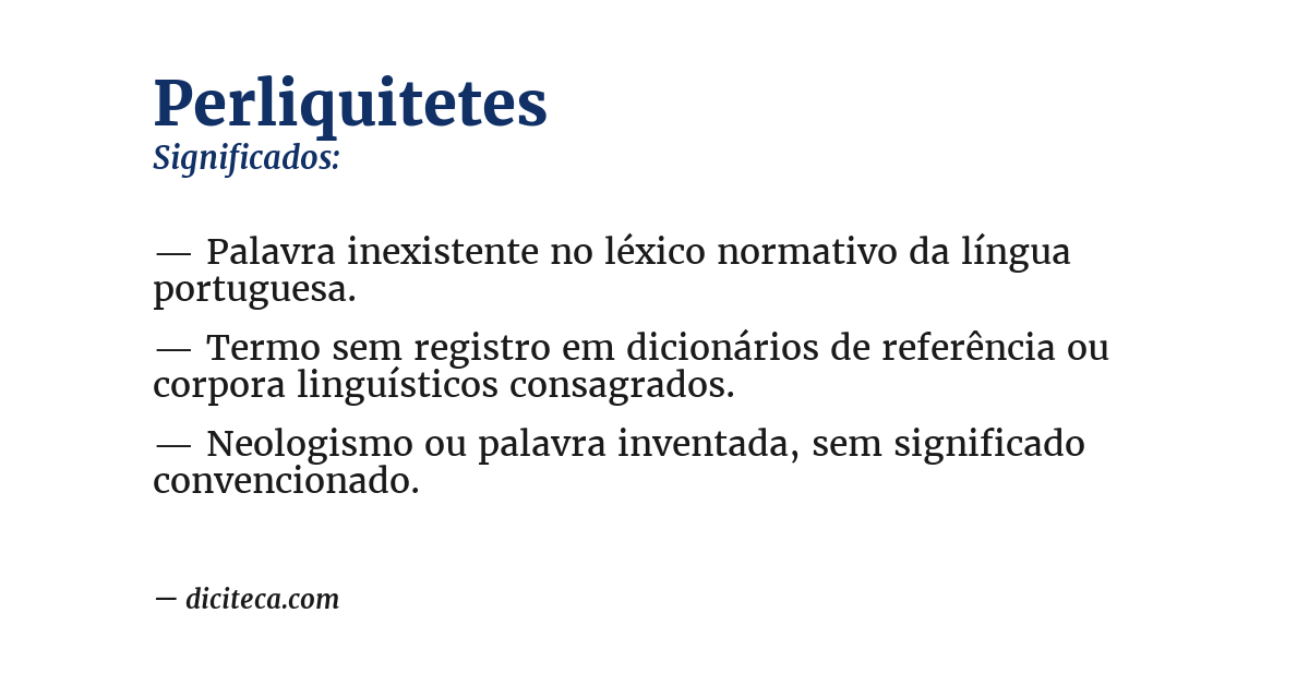 Significado de perliquitetes