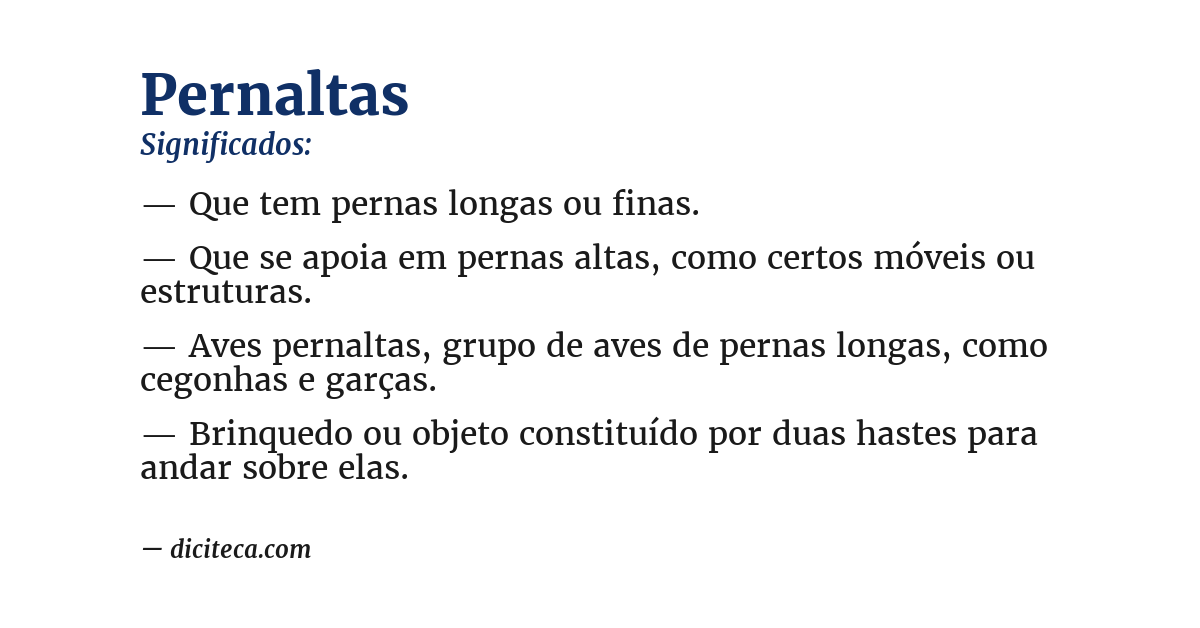 Significado de pernaltas