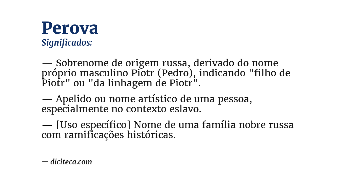 Significado de perova