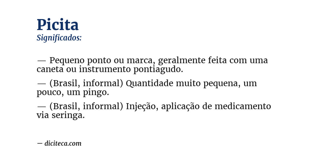 Significado de picita