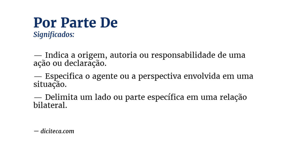 Significado de por parte de