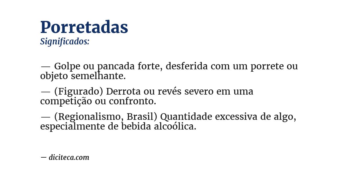 Significado de porretadas