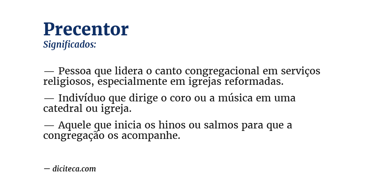 Significado de precentor