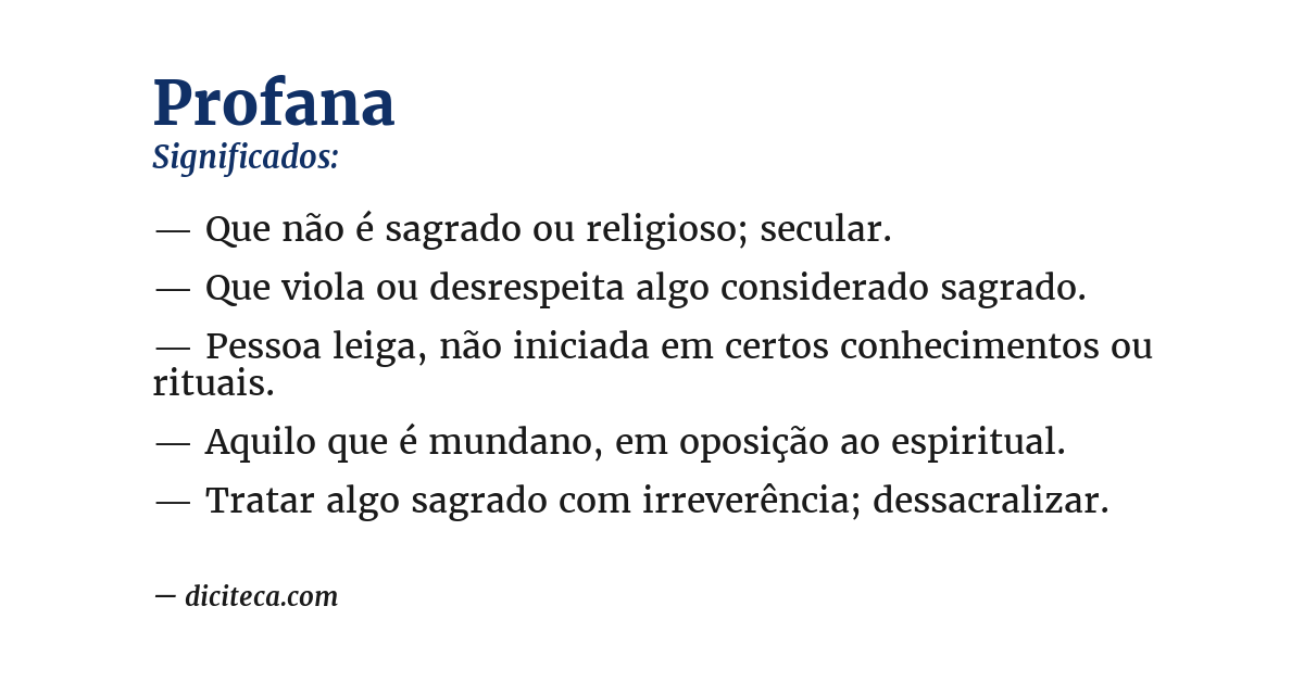 Significado de profana