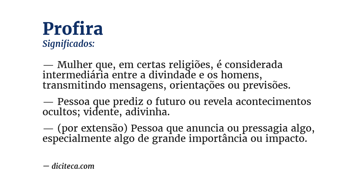 Significado de profira