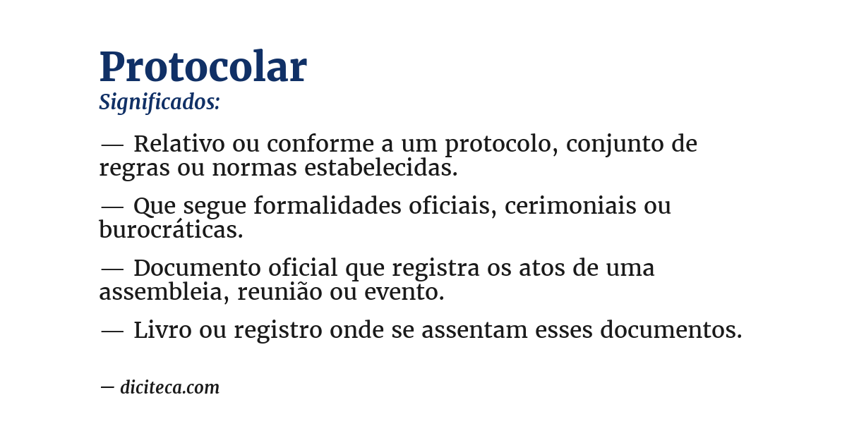 Significado de protocolar
