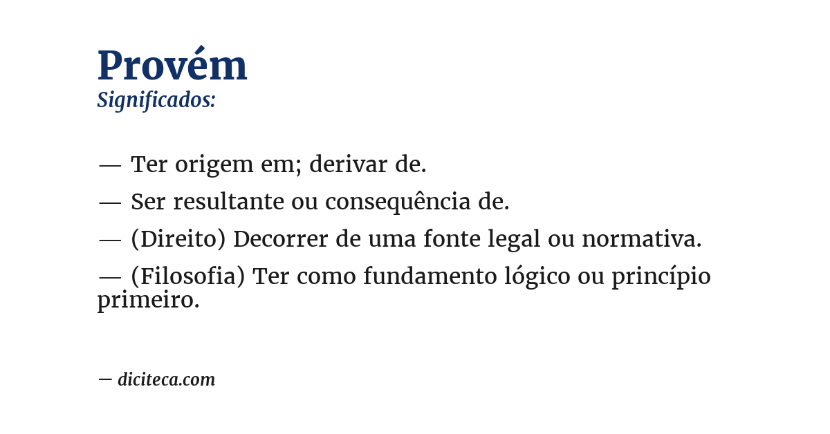 Significado de provém