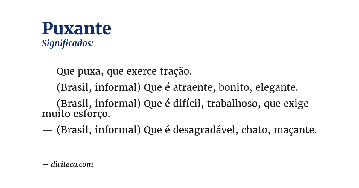 Significado de puxante