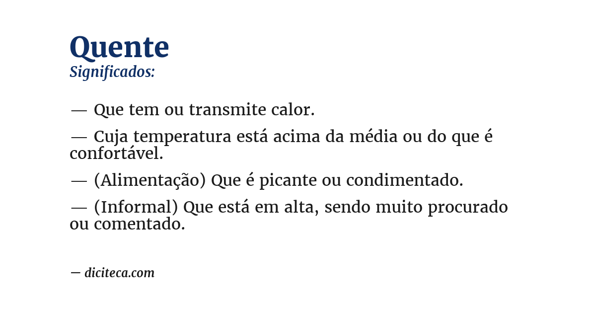 Significado de quente