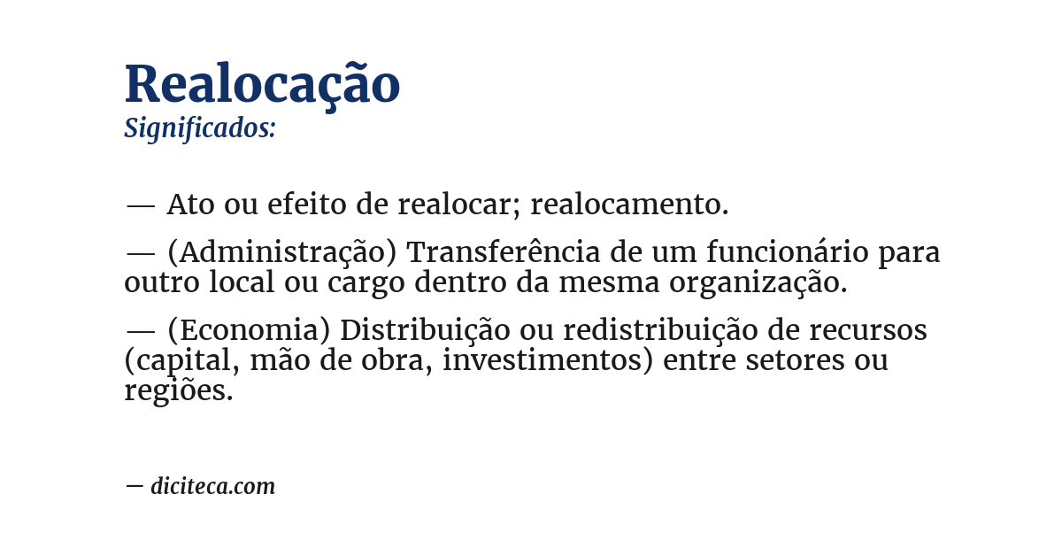Significado de realocação