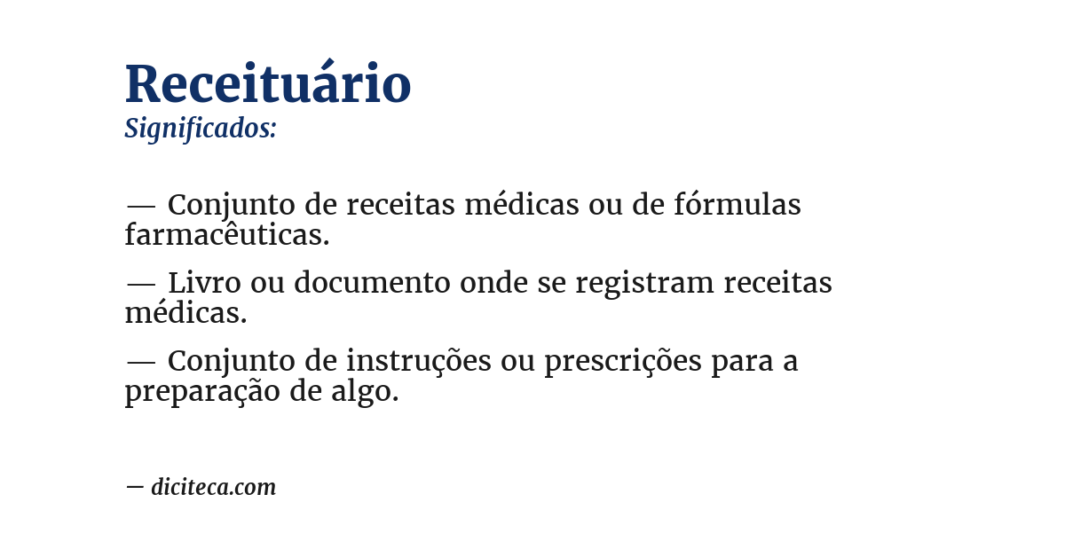 Significado de receituário