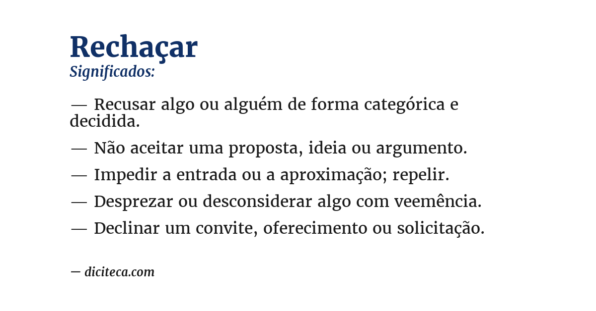 Significado de rechaçar