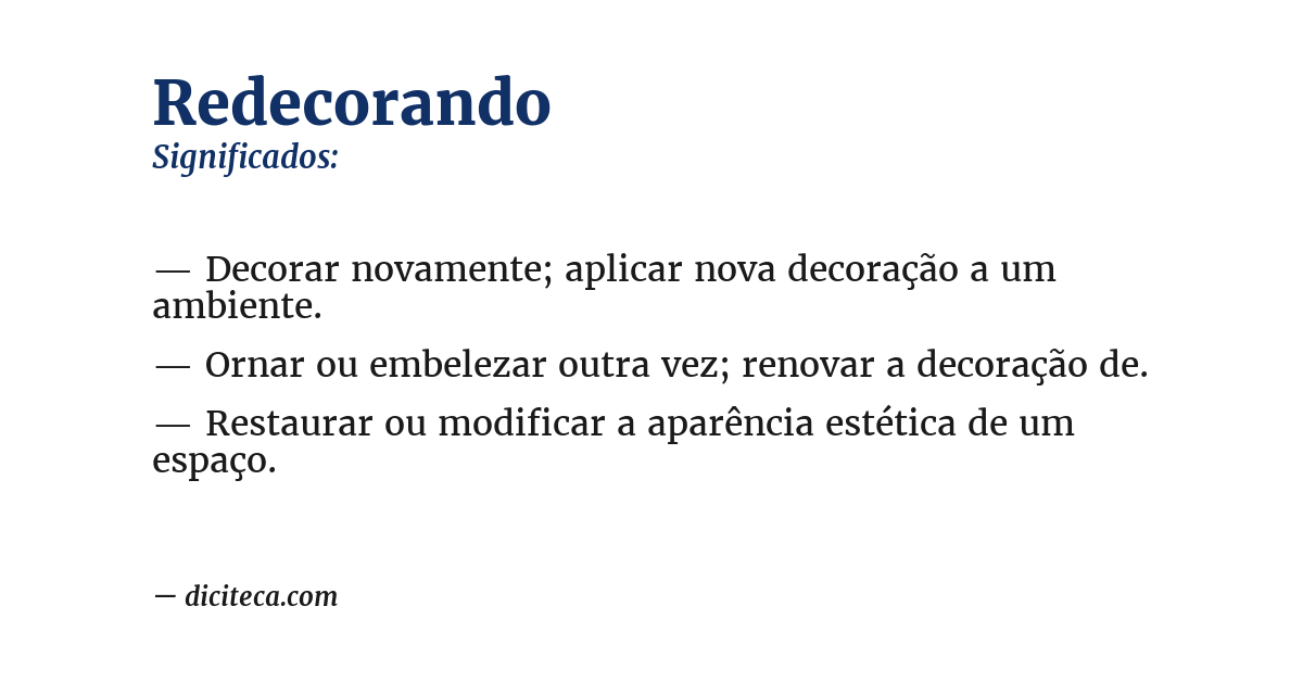 Significado de redecorando