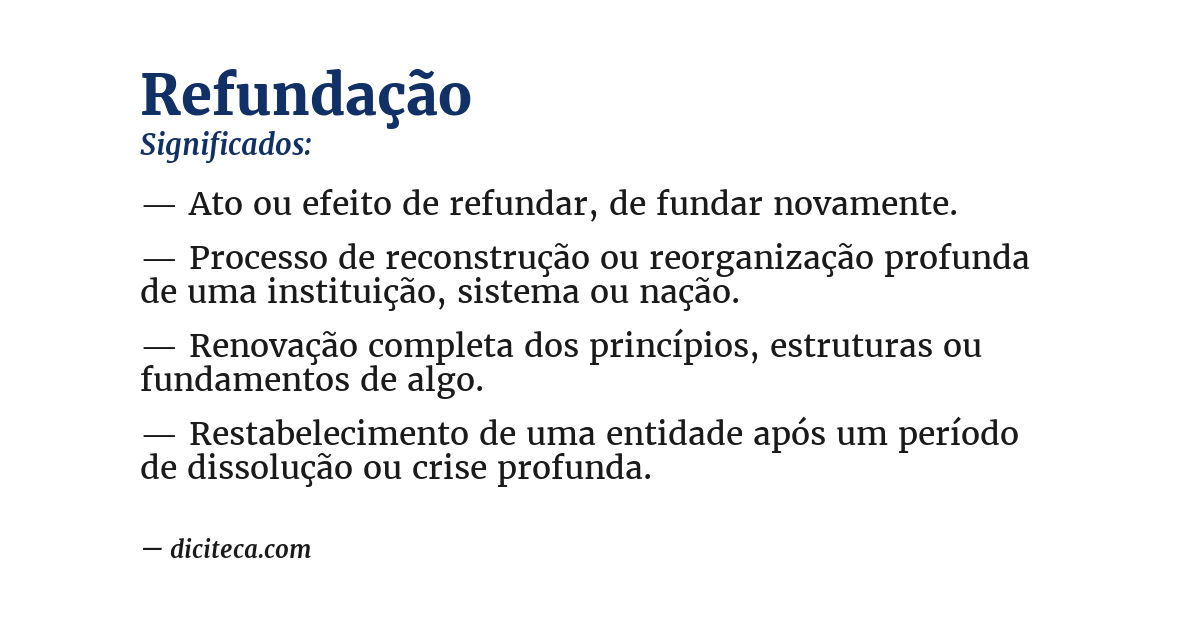 Significado de refundação