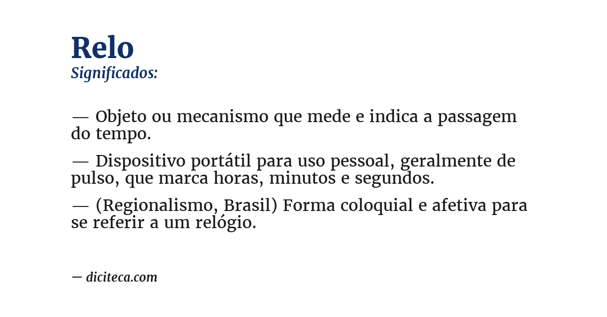 Significado de relo
