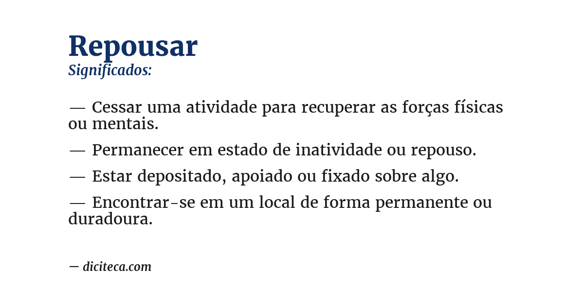 Significado de repousar
