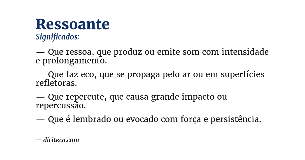 Significado de ressoante