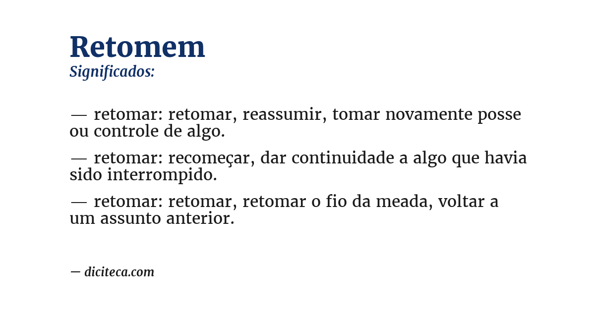 Significado de retomem