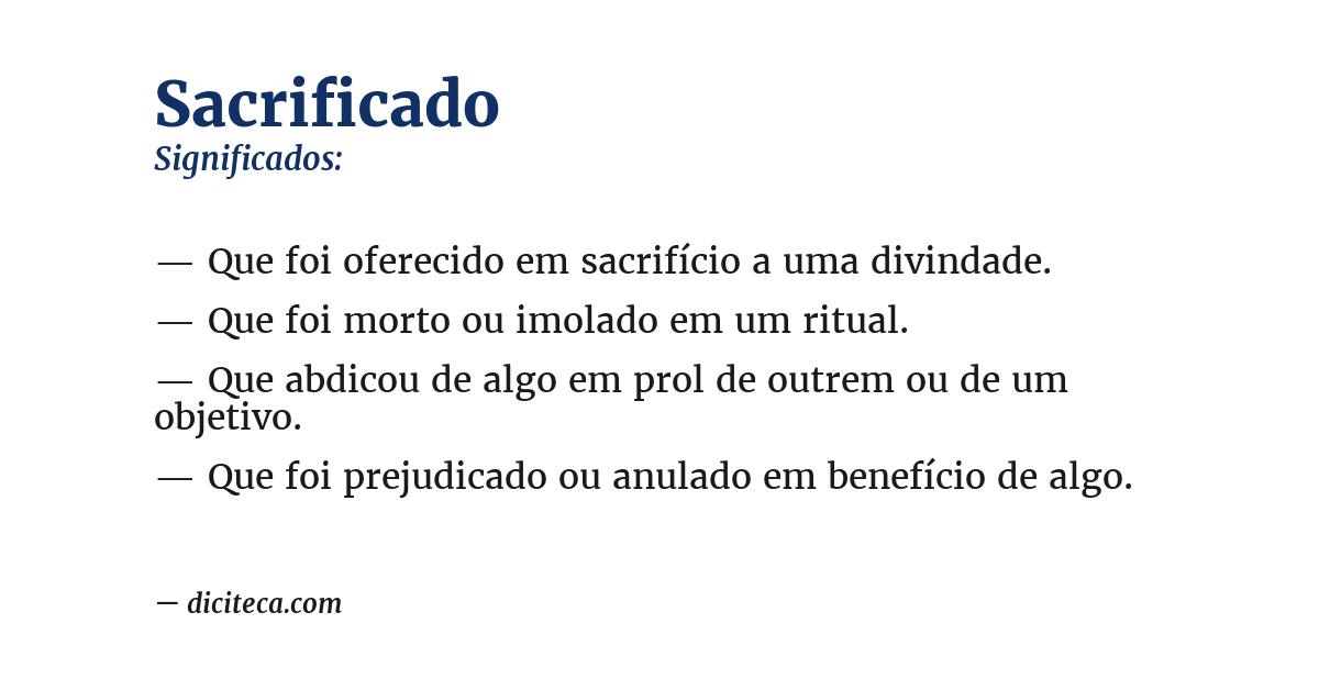 Significado de sacrificado