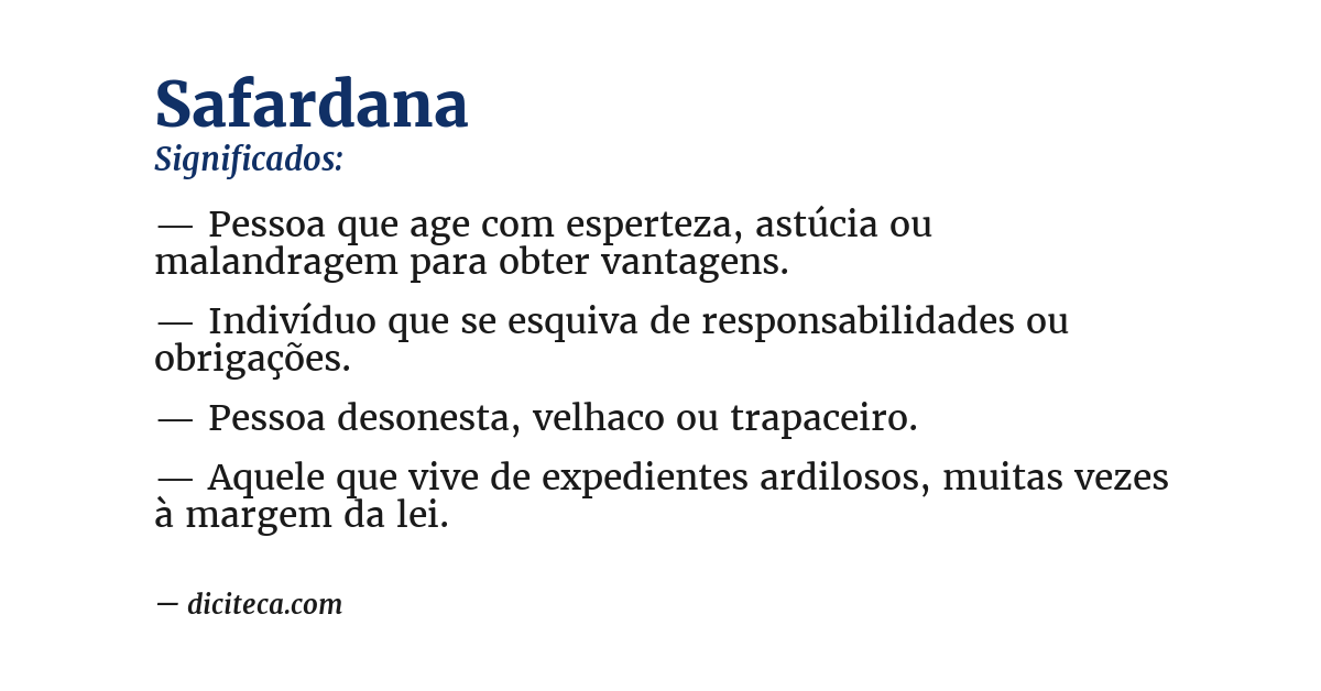 Significado de safardana