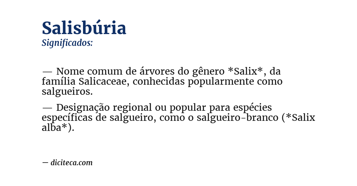Significado de salisbúria