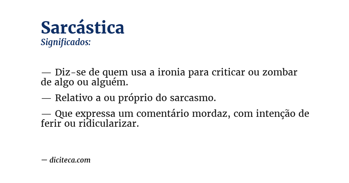 Significado de sarcástica