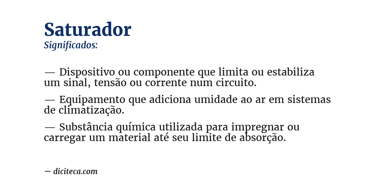 Significado de saturador