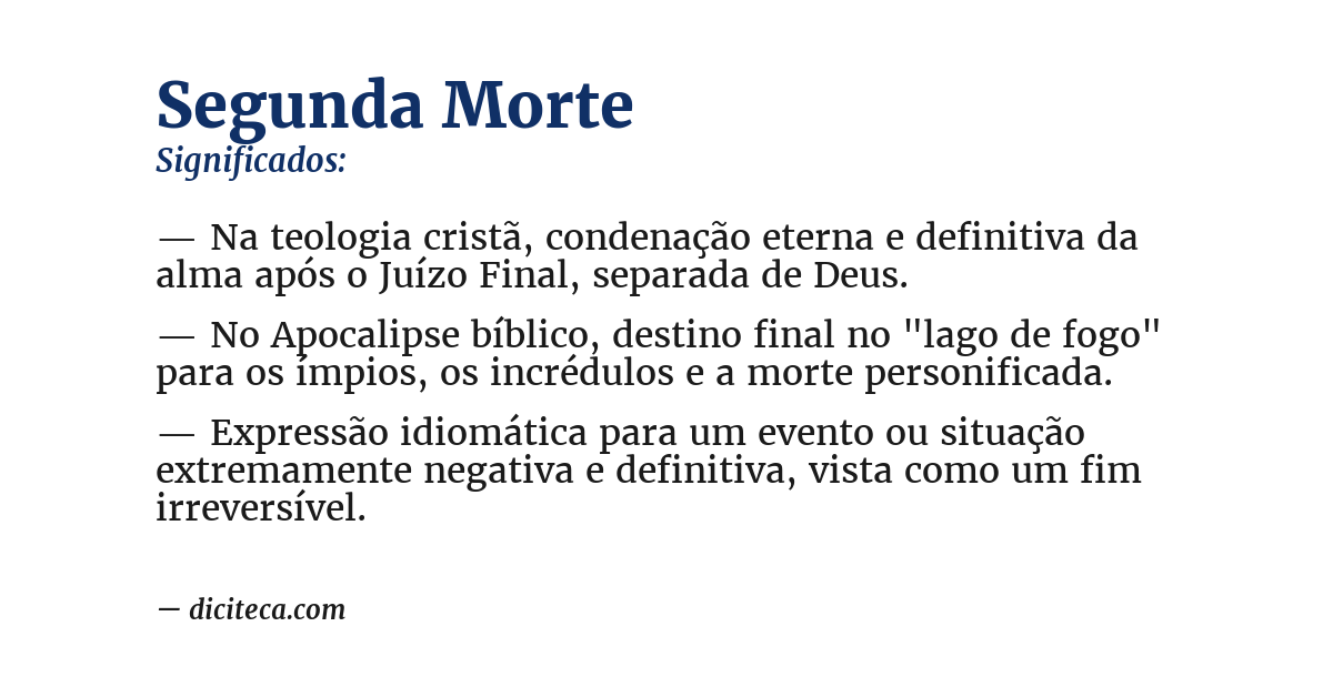 Significado de segunda morte