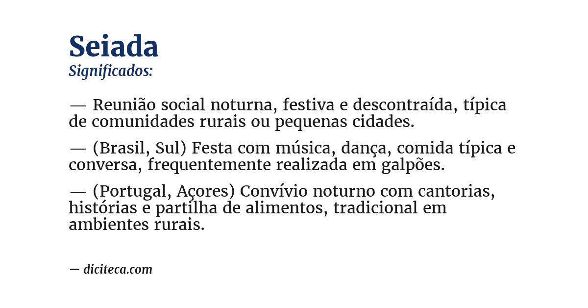 Significado de seiada