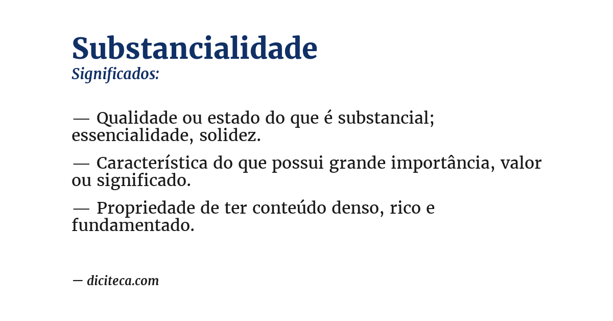 Significado de substancialidade