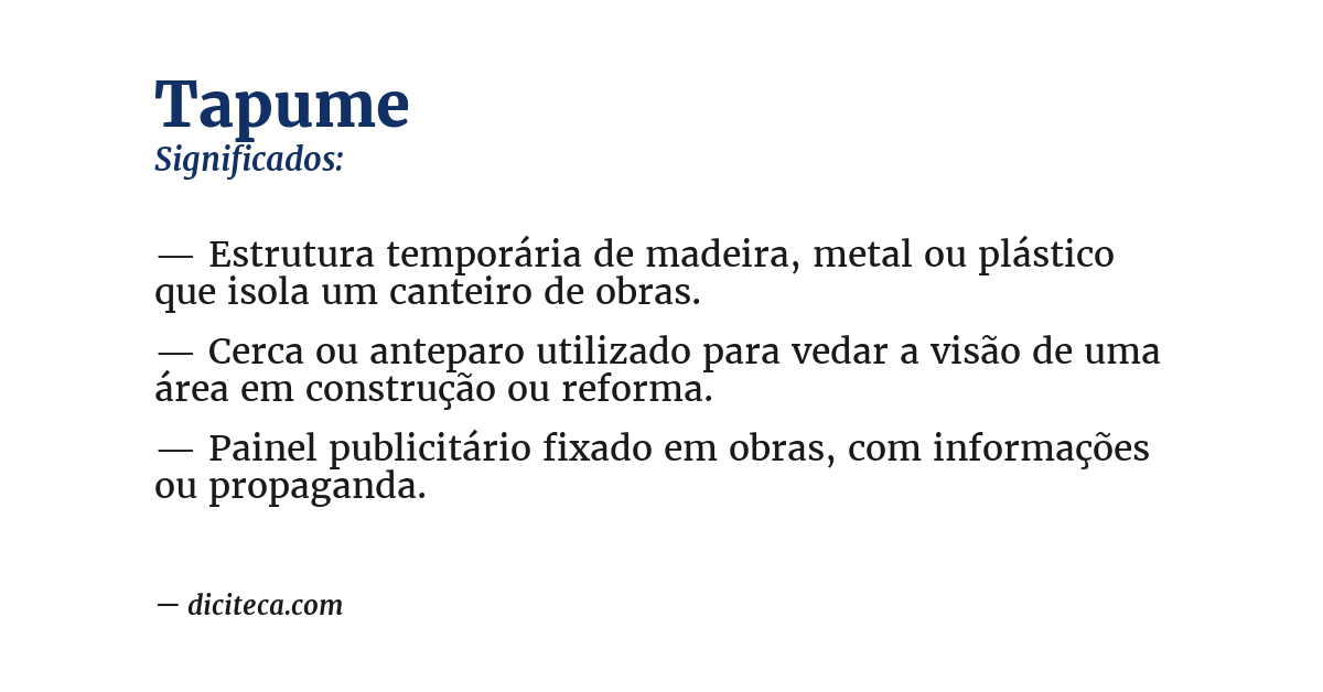 Significado de tapume