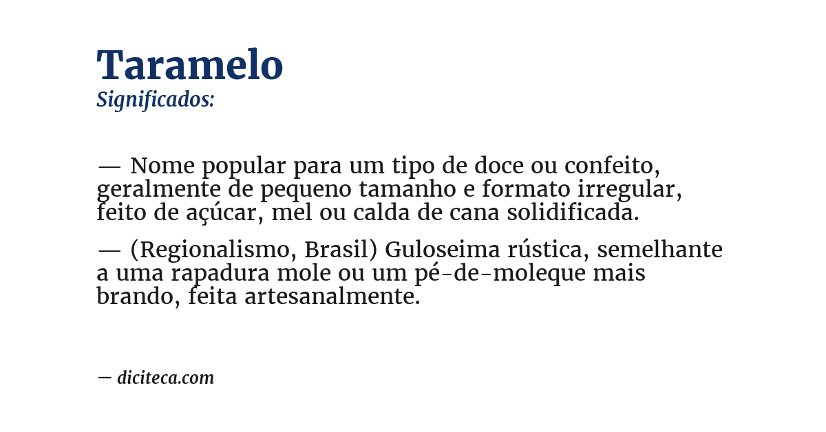 Significado de taramelo