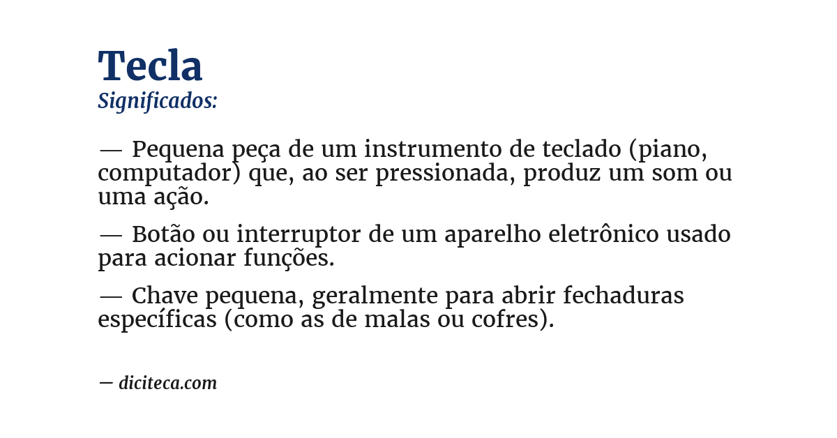 Significado de tecla