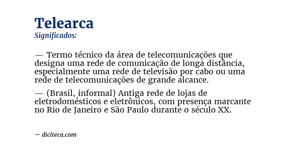 Significado de telearca